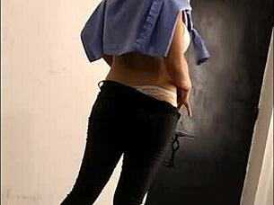 curvy latina social worker dances big tits ass for kinky raise