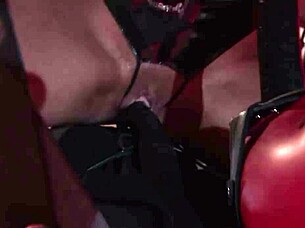 Brunette Ties Guy Up Jumps On Dick And Strapon Wildly