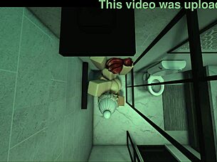 gf catches shower wants monster cock together rub