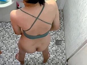 school toilet cctv catches asian teen squirting orgasm wildly!