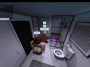 gf catches shower wants monster cock together rub