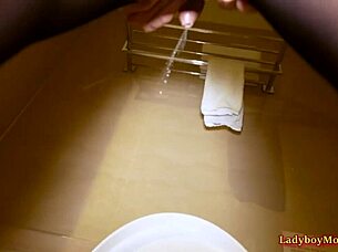 tata trans office secretary flashes tits pees in toilet