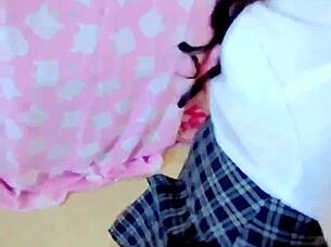 mexican amateur rubs tight ass pussy homemade no penetration