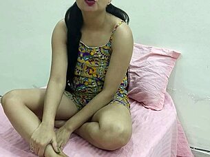 cute indian beauty shares romantic hindi intimacy session