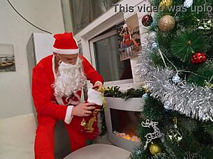 Santa claus delivers anal pounding and squirt to monika fox with cum treat