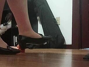 crushing cock under my sexy heels feels sooo good uhmm