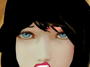 girl slurps massive monster cock in hardcore blowjob