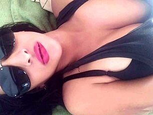 curvy latina dildos her wet hairy pussy softly