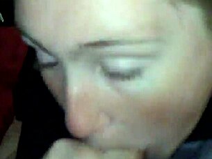blonde gives sloppy deepthroat choking on cock spitting wet handjob