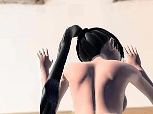 girl slurps massive monster cock in hardcore blowjob