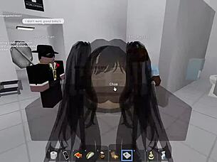 2 People Fucked in Roblox Game and Public Restroom