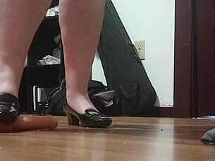 crushing cock under my sexy heels feels sooo good uhmm