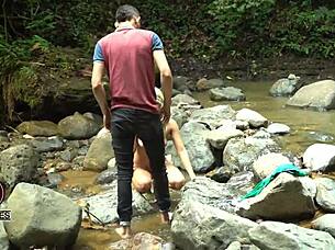 I fucked a stranger by the waterfall and everyone caught us!