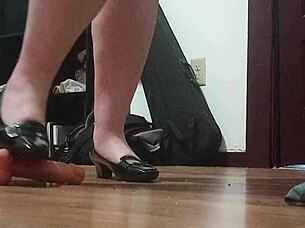 crushing cock under my sexy heels feels sooo good uhmm