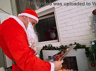 Santa claus delivers anal pounding and squirt to monika fox with cum treat
