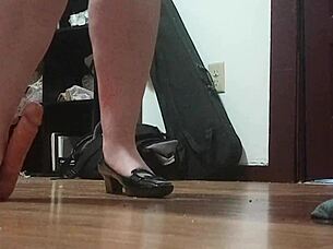 crushing cock under my sexy heels feels sooo good uhmm