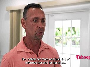 Gothic teen cowgirl rides taboo older man passionately