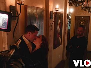 Behind scenes Natasha Nice rides big cock passionately