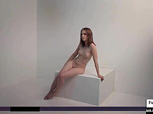 beautiful blonde teen deepthroats in nude photoshoot!