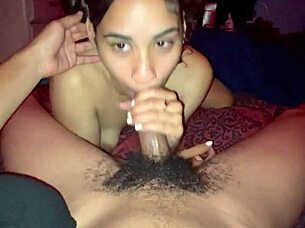 princess yaya slurps that curly LATINA head on MONSTER cock