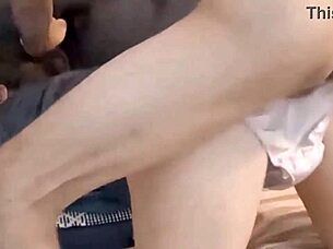 french slut in satin panties gets clothed anal rimjob pussy pounding 😈👠💦