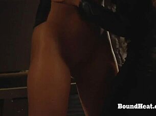 gagged lesbian slave bound and whipped hard by femdom madame 😈🔥