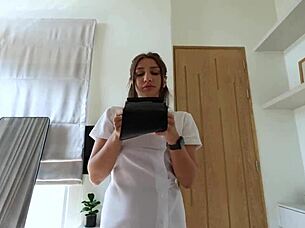 nurse roleplay cures boner with DEEPTHROAT squirt cowgirl PANTYHOSE pov