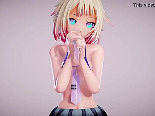 Apple pie shakes micro bikini skirt in steamy mmd r18 dance.