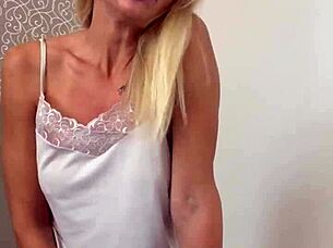 blonde beauty spreads closeup big pussy lips shaved homemade