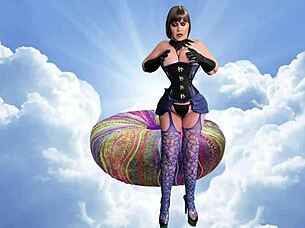 Granny Sky licks and rides cock to explosive cum!