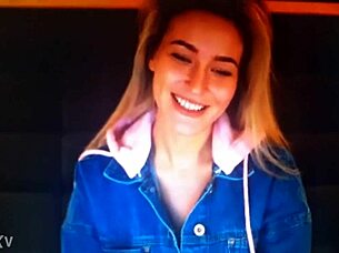 Blonde chaturbate camgirl rubs seductively in steamy webcam show