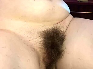 woman shaves hairy bush and asshole razor close-up doggy