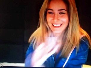 Blonde chaturbate camgirl rubs seductively in steamy webcam show