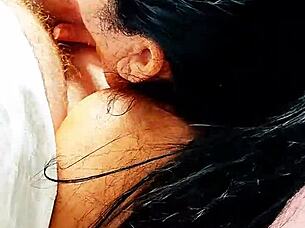 blonde amateur gives pov oral sucking and handjob on bed