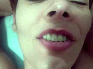 Mature brazilian milf masturbates wildly with young stud creampie