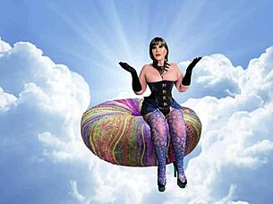 Granny Sky licks and rides cock to explosive cum!