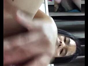 Hey, this Thai babe fingers her pussy dreaming of Indian cock