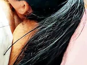 blonde amateur gives pov oral sucking and handjob on bed