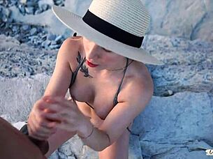 wanna watch this young couple fuck rough doggystyle on public beach moaning?