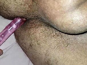 wife pegs husbands ass deep with toys homemade