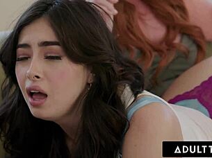 Sophia Locke spanks and toys Chloe Surreal's ass in lesbian play