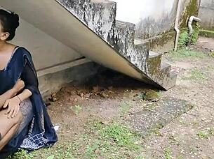 komal bhabhi sucks cock fucked rough outdoors under stairs