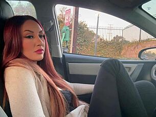 Italian milf's sexy long hair smoking fetish in the car 🚬💋