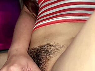 omg my hairy pussy drips wet trembling to orgasm with vibrator