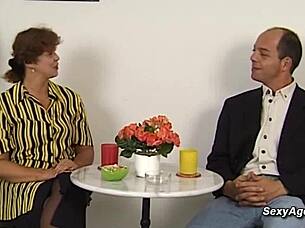 German Hairy Mature Takes Monster Cock Pounding