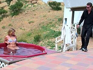 Alice bell's shaved teen 18+ pussy takes crazy outdoor pounding