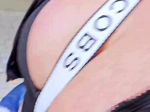 depraved guy blasts facial cum after public restaurant blowjob