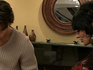 Brunette milf slut teacher seduces student for wild fuck!