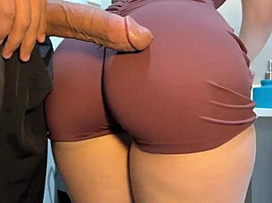 Gym stepsis bathroom perfect ass cum covered free use workout