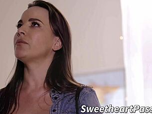 Zoe Clark moans as Dana Dearmond's strap-on plunges deep in lesbian heat